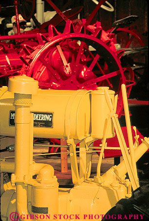 Stock Photo #14720: keywords -  agriculture antique clean display displaying displays equipment exhibit exhibits farm farming heavy jackson machine machinery metal mississippi museum old paint painted red shiny vert vintage yellow