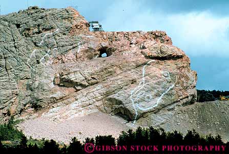 Stock Photo #14747: keywords -  commemorate commemorates crazy custer dakota giant horse horz huge in korczak large memorial memorials mountain rock sculptor sculpture south stone ziolkowski