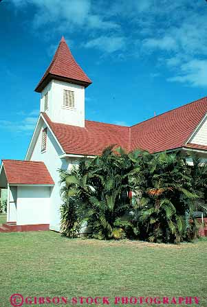 Stock Photo #14969: keywords -  building church churches destination hawaii hawaiian island islands kauai travel tropic tropical tropics vert waimea