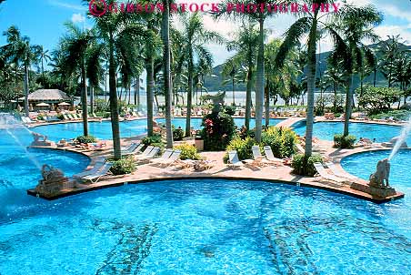 Stock Photo #14987: keywords -  destination hawaii hawaiian horz hotel hotels island islands kauai landscape lihue marriott people pool pools resort resorts scenery scenic swim swimming tourist tourists travel traveler travelers tropic tropical tropics vacation vacationing vacations