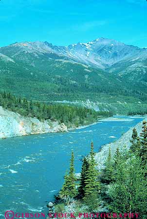 Stock Photo #15030: keywords -  alaska denali flow flowing flows landscape mountain mountains national nature nenana park parks public river rivers scenery scenic vert water wilderness