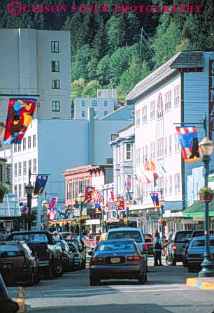 Stock Photo #10421: keywords -  alaska building buildings business businesses cities city district downtown franklin juneau shop shoppers shopping shops store stores street streets town towns traffic vert