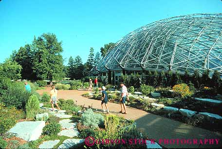 Stock Photo #12341: keywords -  attraction botanical building climatron conservatory dome domes families family garden gardens geodesic greenbhouse greenshouses horz landscape landscaping louis missouri near people person public st summer touriat tourist tourists walking warm