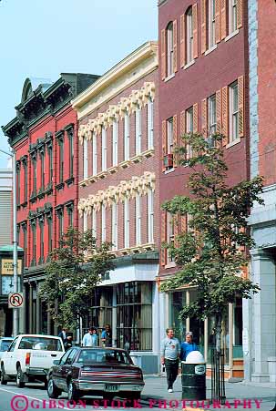 Stock Photo #15135: keywords -  brick building buildings business center city district downtown england main montpelier new old older pedestrian pedestrians people region store stores street streets town towns vermont vert walking