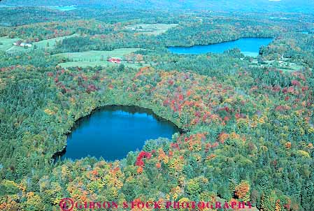 Stock Photo #15137: keywords -  aerial aerials autumn color countryside craftsbury deciduous elevate elevated fall foliage forest forests hardwood horz lake lakes landscape overhead overview scenery scenic season seasons trees vermont view views