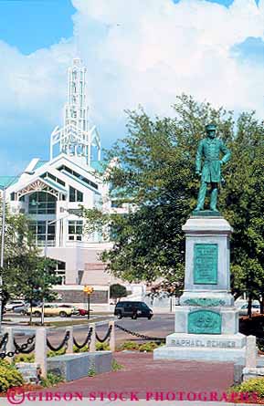 Stock Photo #15195: keywords -  alabama and center centers convention downtown mobile plaza region semmes south southern statue statues vert