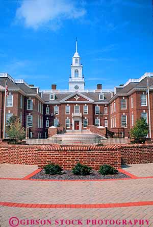 Stock Photo #18164: keywords -  architecture brick building classic delaware dover government houses legislative legislature offices public vert