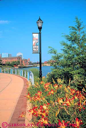 Stock Photo #15281: keywords -  along christina delaware landscape landscaping path paths pedestrian river riverfront rivers riverwalk route routes scenery scenic sidewalk sidewalks vert walkway waterfront wilmington