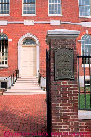 Stock Photo #15286: keywords -  architecture brick building buildings colonial delaware design hall historic municipal old public site sites style town traditional vert wilmington