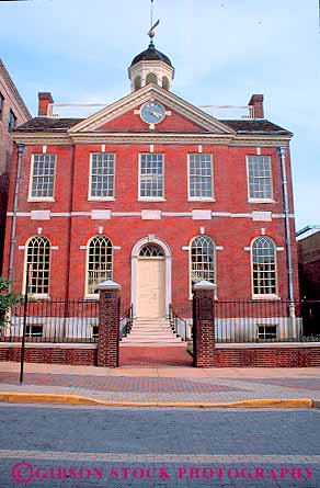 Stock Photo #18184: keywords -  architecture brick building buildings delaware design hall halls historic municipal old public style town tradition traditional vert vintage wilmington