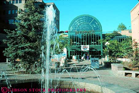 Stock Photo #11857: keywords -  fountain horz mall malls minneapolis minnesota outdoor outside plaza plazas riverplace shopping