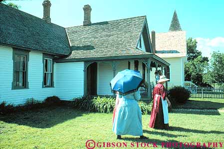 Stock Photo #15421: keywords -  building buildings costume costumed dressed dresses era historic history horz landing living minnesota murphys people portray portraying portrays shakopee site sites village villages women