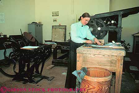 Stock Photo #15422: keywords -  building buildings costume costumed dressed era historic history horz in landing living minnesota murphys old people portray portraying portrays print printing shakopee shop site sites village villages vintage woman women