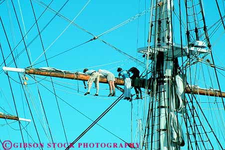 Stock Photo #16163: keywords -  bounty furl furling furls historic history horz mast masts old people person replica rig rigger rigging rigs sailor sailors sails ship shipping ships square vintage wood wooden