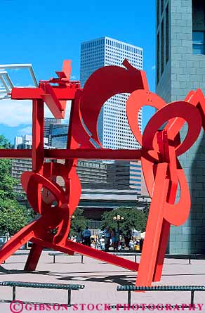 Stock Photo #16196: keywords -  abstract abstraction abstracts art artistic colorado create creative denver metal museum outdoor outside public red sculpture sculptures statue statues steel vert