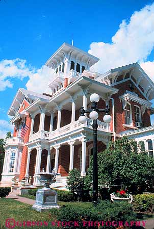 Stock Photo #16366: keywords -  architecture belevedere big building buildings decorated decorative delicate design designed designs fancy galena gingerbread historic home homes house houses illinois intricate mansion mansions old ornate style styled styles vert victorian vintage