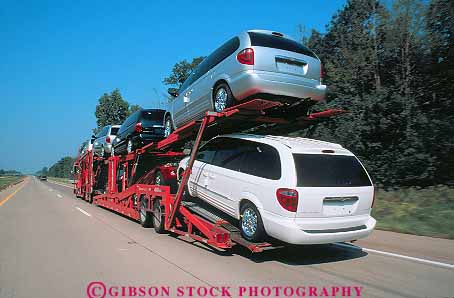 Stock Photo #13886: keywords -  auto automobile automobiles autos car carries carry carrying carrys cars highway highways horz interstate merchandise new semi shipping tractor trailer trailers transport transportation transporting transports truck trucking trucks