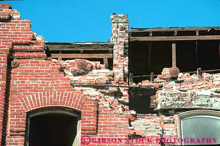 Stock Photo #16658: keywords -  break breakage breaks brick bricks building buildings california claim claims collapse collapsed crumble crumbled crumbling cruz damage damaged destroy destroyed destroys devastate devastated devastation devastes disaster disasters disastrous earthquake earthquakes horz insurance loma loss losses masonry natural prieta santa shake shakes shaking structural structure structures unreinforced wreck wreckage wrecked