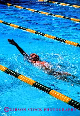 Stock Photo #2038: keywords -  asian backstroke boy child competition effort ethnic face not pool race released sport swim swimming vert water